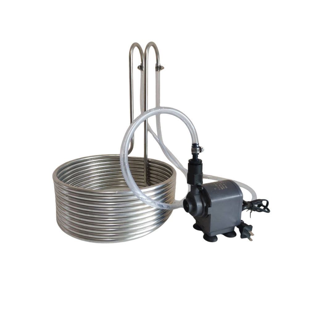 Wort Chiller พร้อม ฟรีปั๊มน้ำวน